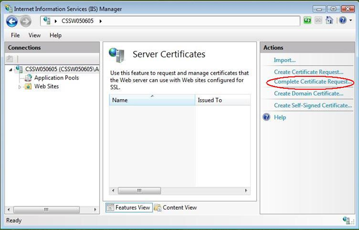 איך להתקין תעודת SSL בשרת מיקרוסופט IIS 7