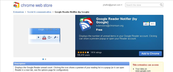 איך לקבל עדכונים מהגוגל רידר (Google Reader) ישירות לגוגל כרום (Google Chrome)