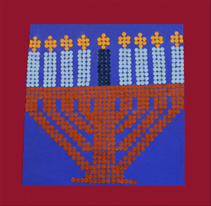 איך להכין עיצוב פסיפס חנוכיה בעזרת מחורר
