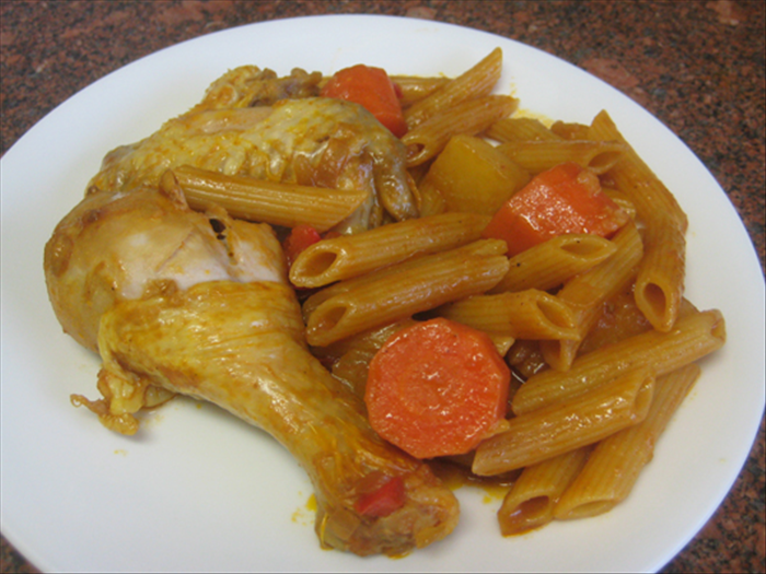How to make chicken and pasta in one pot  - Puerto Rican style