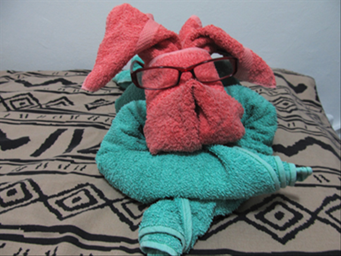 How to make a towel dog. Towel origami