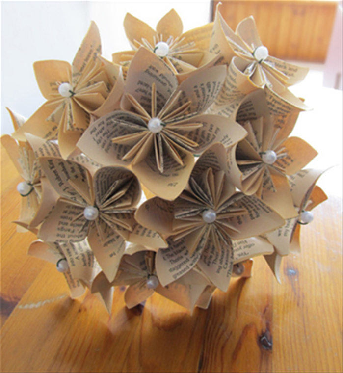 Kusudama Flowers from Book Pages