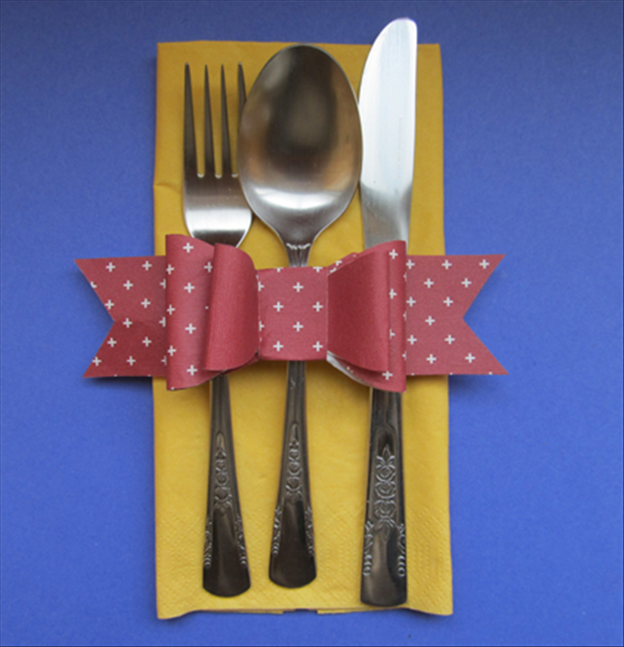 How to make a paper bow napkin ring or paper bow for a present
