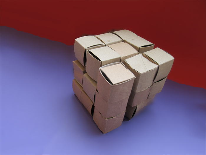 How to make a cube puzzle with toilet paper rolls