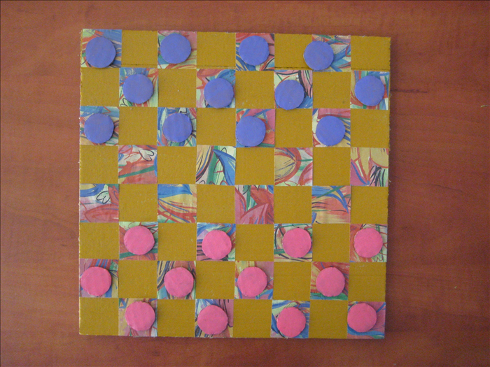 How to make a checkers game from cardboard