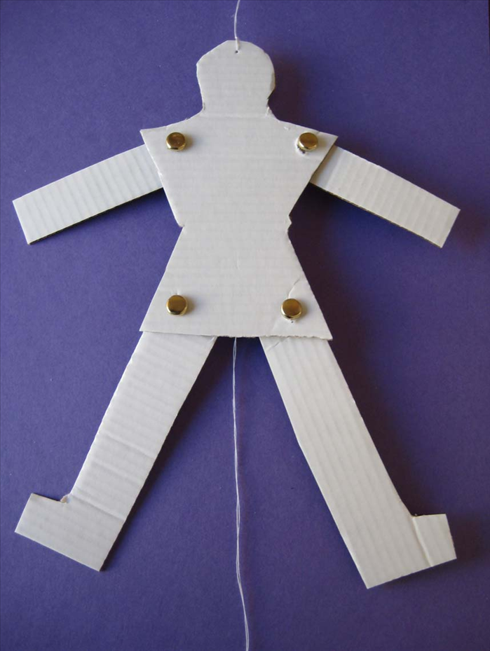 How to Make a Cardboard Jumping Puppet (Jumping Jack) - Easy DIY Craft
