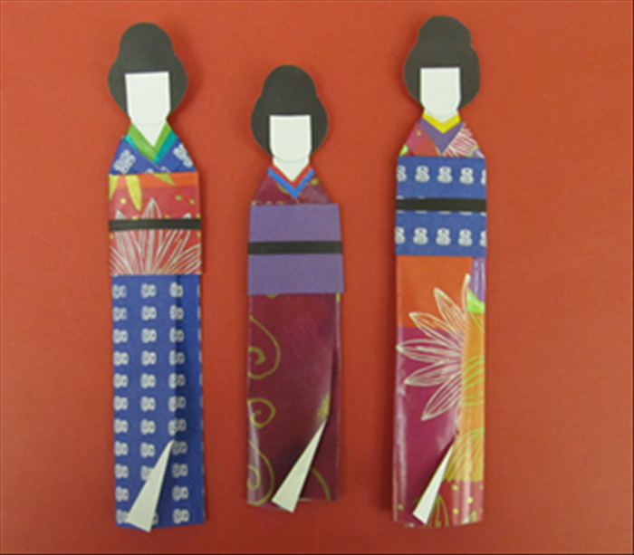 How to make kimono bookmarks from junk mail and  paper scraps 