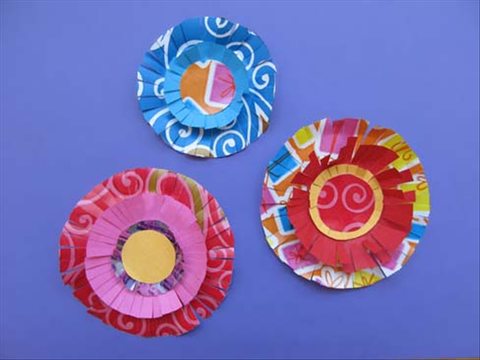 How to Make Easy Paper Fringe Flowers from Circles (Kids Craft)