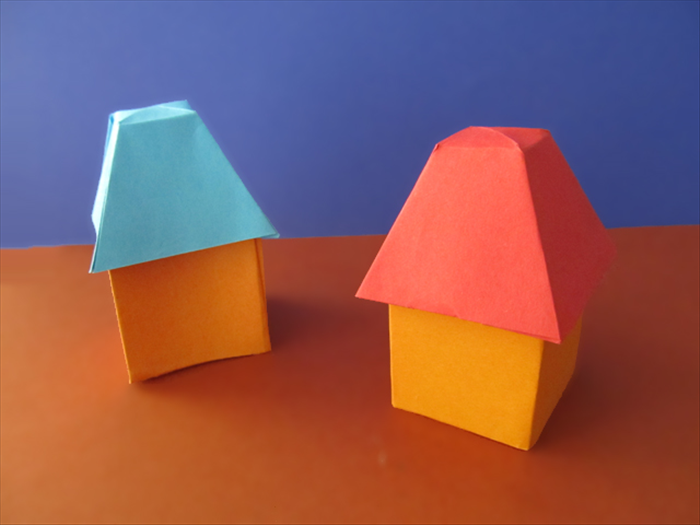 How to make a paper house with 2 squares of paper