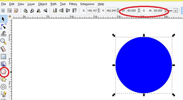 How to make a simple striped ball with Inkscape 