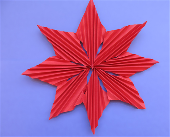 How to make an eight pointed star with the fan fold