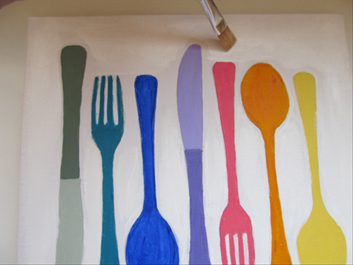 DIY Silverware Painting: Easy Kitchen Wall Art Ideas