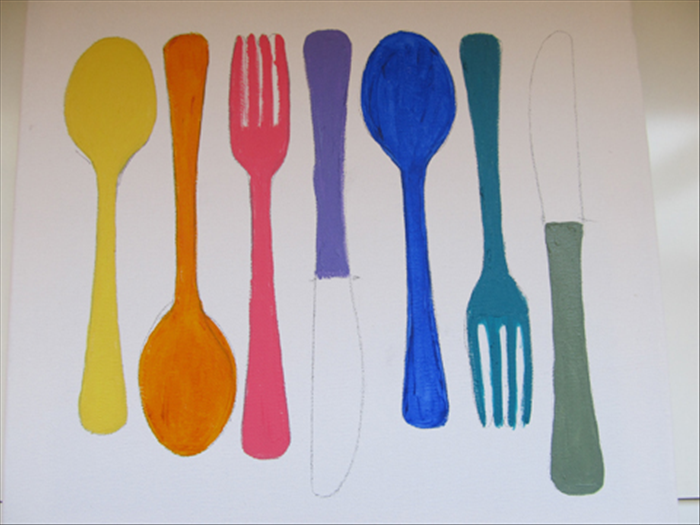 DIY Silverware Painting: Easy Kitchen Wall Art Ideas